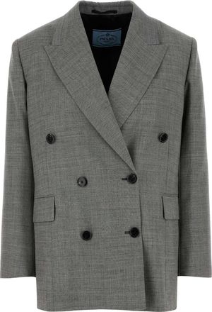 Prada Grijze Wol Blazer