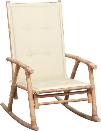 vidaXL Silla Mecedora Con Coj&iacute;n Bamb&uacute; Vidaxl