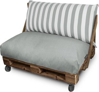 Happers Happers - Coj&iacute;n Para Palets Toldotex Gris Set: Asiento 120x80x20 (liso) + Respaldo 120x45x25 (rayado) Gris