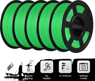 OEM Filamento Pla, Ecol&oacute;gico, De Alta Compatibilidad, Verde Mate, 5 Rollos