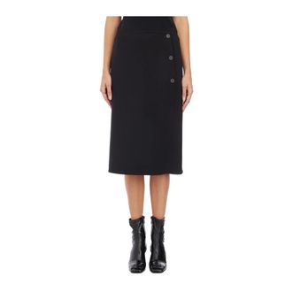 Courr&egrave;ges Falda Midi Entallada Oblicua - Skirts - Mujer - Negro - S