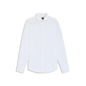 BOSS Regular-fit shirt in structured Italian cotton
