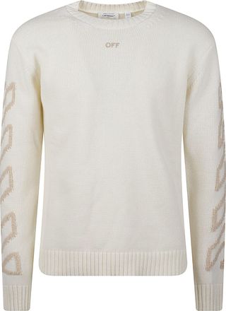 Off-white Diagonal Arrow Fuzzy Wool-Blend Sweater