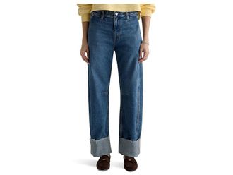 AG - Adriano Goldschmied Mercer High-Rise Cuffed Barrel Jeans in 11 Years Enrich Womens Jeans 11 Years Enrich : 26 32, Cotton/Denim