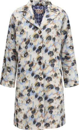 Marni Womens Parka Coat Printed Light Blue Polyester
