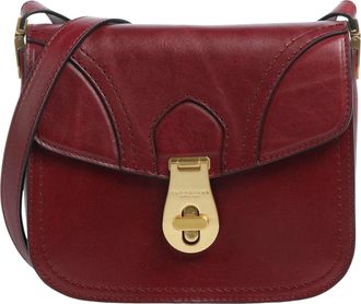 The Bridge Structured Shoulder Bag with Gold-Colored Turn Lock