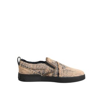 Dolce & Gabbana Beige Katoenen Instap Sneakers - Heren - Sneakers - Beige - 44 EU - Katoen - Schoenen