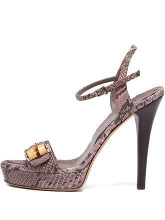 Gucci 130mm leather heeled sandals - Purple