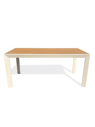 DCB Garden Tonga - Mesa De Jard&iacute;n De Aluminio Con Tablero Efecto Madera - Antracita - Dcb Garden