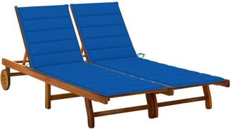 vidaXL Vidaxl - Tumbona De Jard&iacute;n 2 Personas Y Cojines Madera Maciza De Acacia