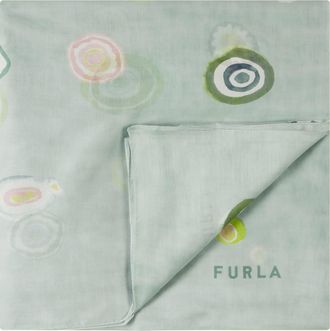 Furla Conchiglia Sciarpa Toni Laguna Multicolore Cotone Con Stampa Murrine Donna