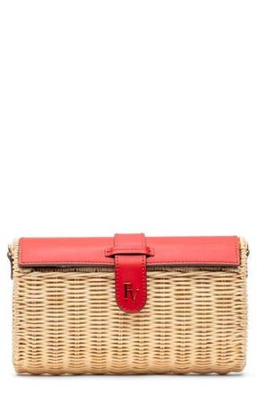 Frances Valentine Betsy Wicker Basket Crossbody Bag in Toast/Red at Nordstrom Rack