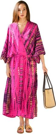 Pink Haley Sara Hand Dyed Robe in Fuchsia at Nordstrom