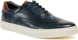 Pod Dobbs Leren Heren Marineblauwe Brogues Schoenen