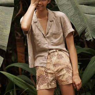 Madewell Camp Shorts In Dot At The Zoo Earthen Sand