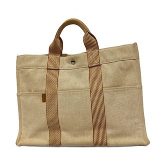 Herm&egrave;s Orange Canvas Tote Bag (Pre-Owned)