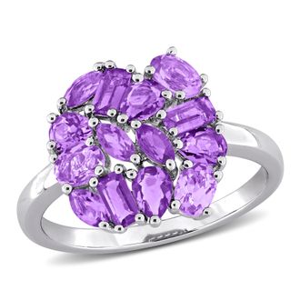 Mimi & Max Multi-Shape Gemstone Cluster Ring Sterling Silver