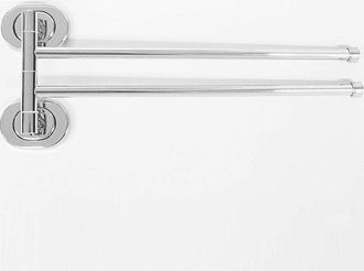 Trade Shop Trade Shop - Supporto Porta Asciugamano Doppio Acciaio 37x14x5cm Esy69199 Muro Parete Bagno