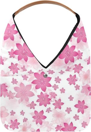 Generic Aesthetic Flower Reusable Lightweight Grocery Bags - Foldable Into Compact Pouch, Washable & Sturdy, Multipurpose for Shopping and Travel