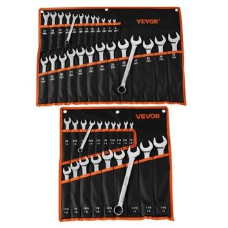 OEM Juego De Llaves Combinadas 44 Unidades, Llave De Estrella De 12 Puntas, M&eacute;trica De 6-32 Mm Y Sae De 1/4 A 1-1/4, Con Bolsa De Almacenamiento, Para Bri