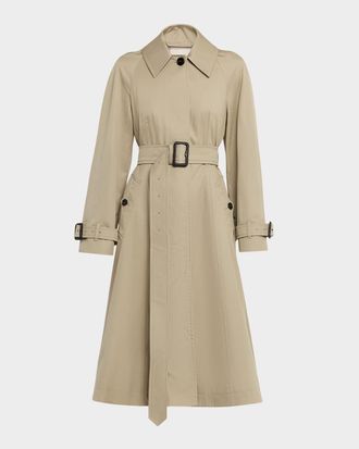Burberry Ellingham Belted Flare Trench Coat