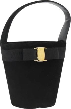 Ferragamo Pre-owned Bucket Bag - Dames - Vintage Tas - Zwart - ONE Size - Su&egrave;de - Vintage