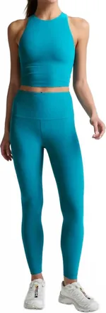Beyond Yoga Spacedye Caught In The Midi Legging In Island Blue Heather