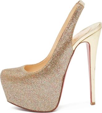 Christian Louboutin Pumps Glitter Daf con cinturino posteriore 155mm - Oro