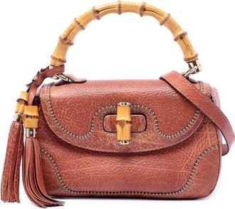 Gucci Pre-owned Gucci Medium Leather New Bamboo Satchel Ladies 2V380ES8H3LDKY80
