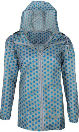 ZEE FASHION Angie Festival Printed Kagool Raincoat Jacket-Grey/Blue-S