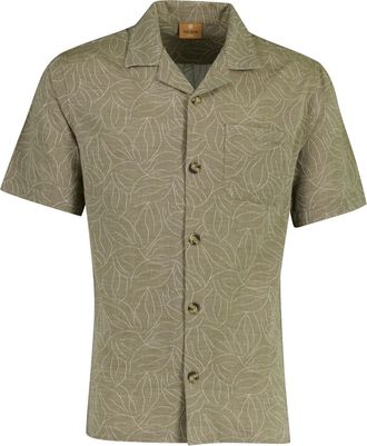 Mos Mosh Mos Mosh overhemd khaki met bladerprint