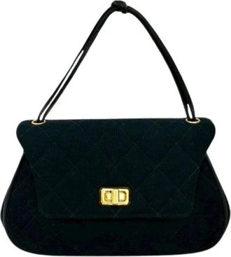 Chanel Pre-owned Handbags, female, Black, Size: ONE SIZE Pre-owned Cotton Handbag