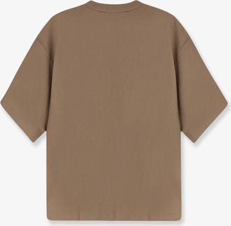 Hev&ograve; Mens T-Shirt Ripalta Linen-Blend Brown T-Shirts And Polos
