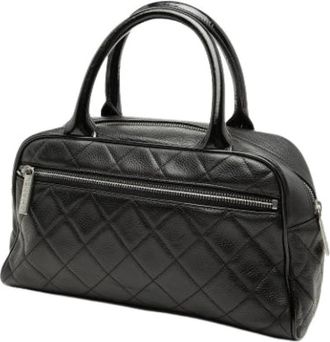 Chanel Pre-owned Quilted Caviar Leather Top-Zip Handbag - Dames - Vintage Handtas - Zwart - ONE Size - Leer - Vintage