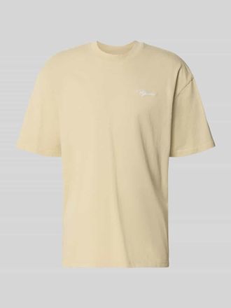 Pegador Oversized Fit T-Shirt mit Logo-Stitching in Sand, Gr&ouml;&szlig;e XXL
