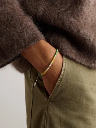 M by Maor Mini Rizon Sterling Silver and Cord Beaded Bracelet