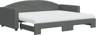 vidaXL Vidaxl - Sofá cama nido con colchón tela gris oscuro 90x200 cm