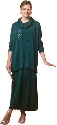 Jessica London 2-Piece Sweater Dress in Emerald Green Sequin at Nordstrom, Size 16