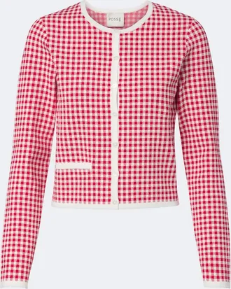 Poss&eacute; Micah gingham cardigan