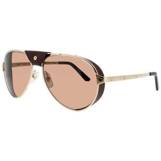Cartier Mens Brown Rectangular Sunglasses CT0296S005