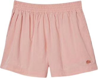 Lacoste Fleece-short met logo voor dames (Roze)