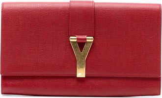 Saint Laurent Pre-owned Saint Laurent Textured Leather Chyc Ligne Clutch 265701A.496395