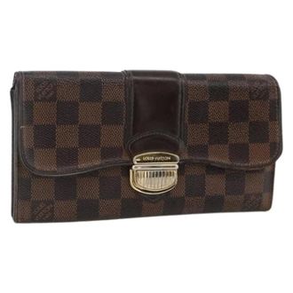 Louis Vuitton Pre-owned Damier Ebene Long Wallet - - Pre-owned - Donna - Marrone - ONE SIZE