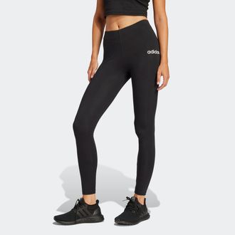 adidas Leggings ADIDAS SPORTSWEAR ESSENTIALS LINEAR COTTON, Damen, Gr. XS, N-Gr, schwarz-weiss (schwarz, wei&szlig;), Obermaterial: 90% Baumwolle, 10% Elasthan, Ho