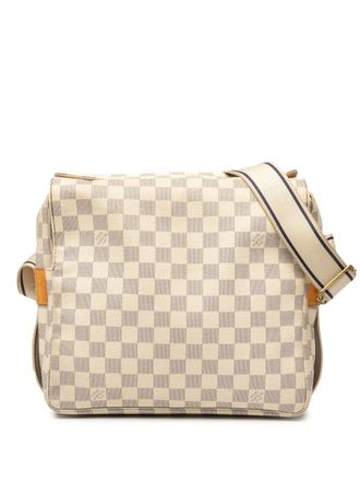 Louis Vuitton Borsa a tracolla Naviglio in tela Damier Azur 2007 - Bianco