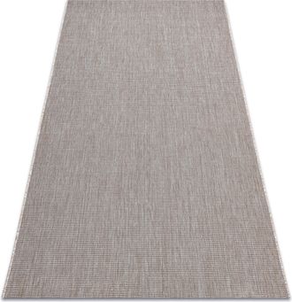 RugsX Rugsx - Alfombra De Cuerda Sisal Floorlux 20580 Llanura Color S&oacute;lido - Plata / Negro Grey 140x200 Cm