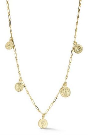Sphera Milano 14K Gold Plated Sterling Silver Coin Charm Necklace at Nordstrom Rack