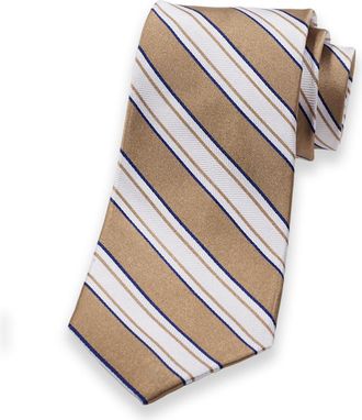 Paul Fredrick Stripe Woven Silk Tie