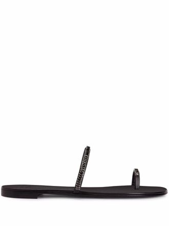 Giuseppe Zanotti toe-strap leather sandals - women - Leather/Leather/Leather - 40 - Black