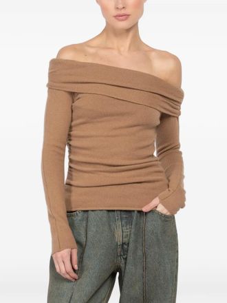 The Sei off-shoulder long-sleeve top - Bruin